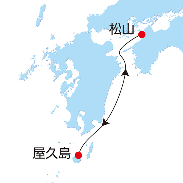 世界自然遺産 屋久島クルーズ 3日間 航路図