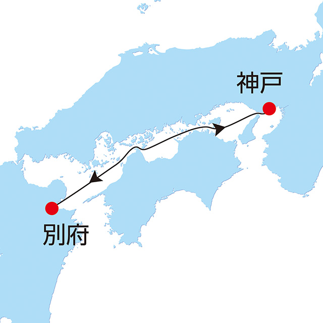クリスマス別府クルーズ 3日間 航路図