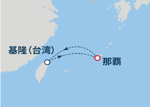 (沖縄01)沖縄超ショートクルーズ 3日間航路図