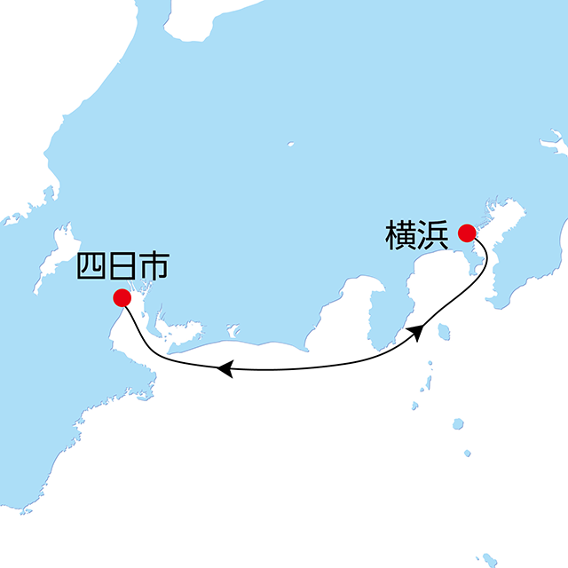 クリスマス四日市きらきらクルーズ 3日間 Aコース 航路図